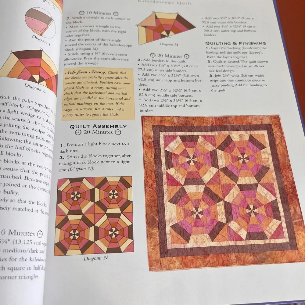 Nancy Zieman‎ 10 20 30 Minutes to Quilt Hardcover Book 2000 Sewing with Nancy